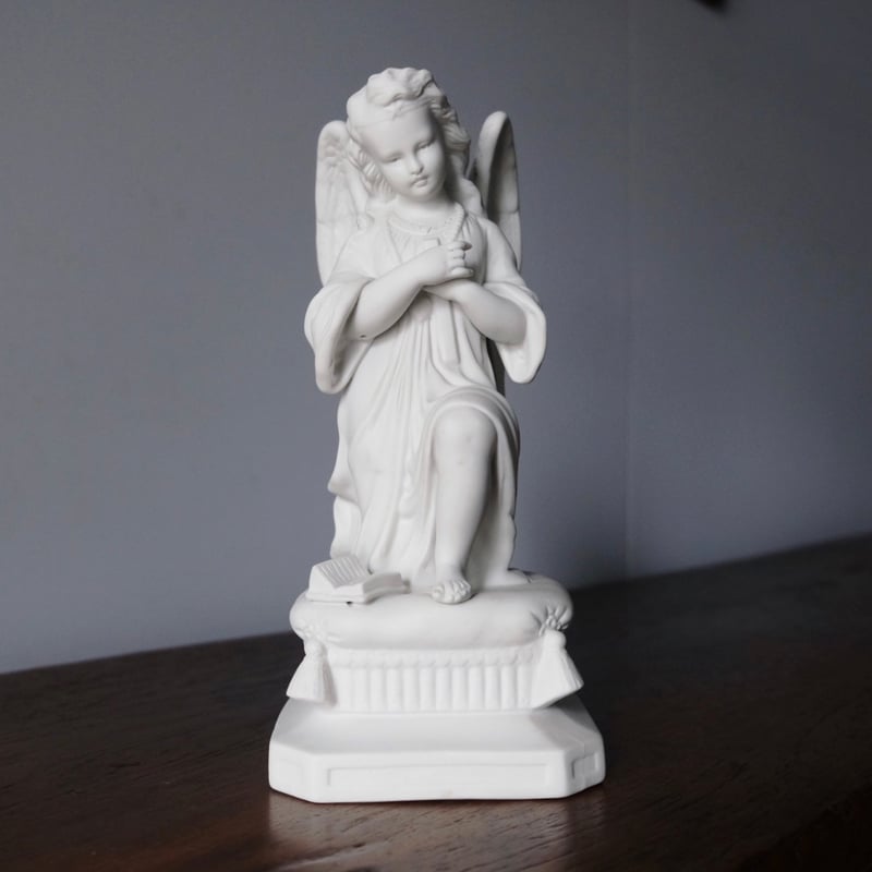 石膏 天使像 h27cm フランス アンティーク 0501710 | jinen_antique