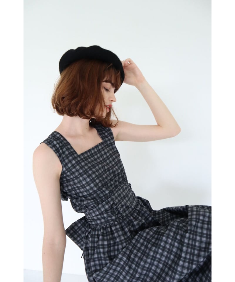 back double ribbon one-piece check | BONNE