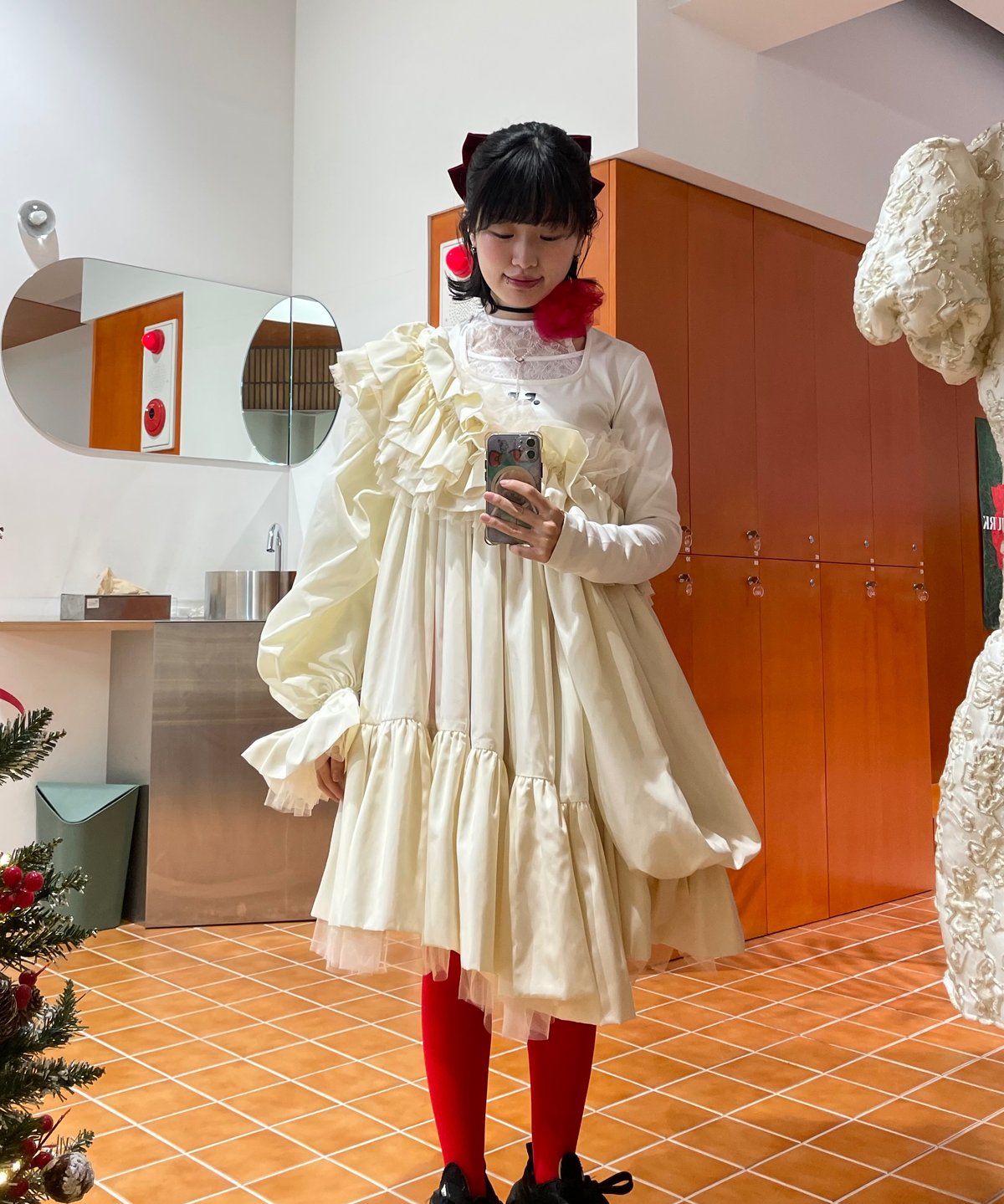 VIVIANO × JURK / Tulle Bra & Choker(red) | JURK