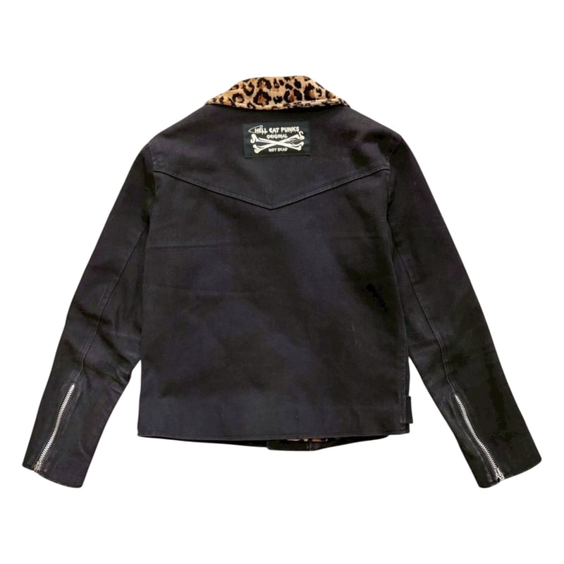 HELL CAT PUNKS レオパード柄切り替えライダースジャケット | サントニ