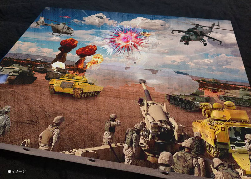 人類VS謎の巨大生物」F6号アートキャンバス | 絵画インテリアSHOP