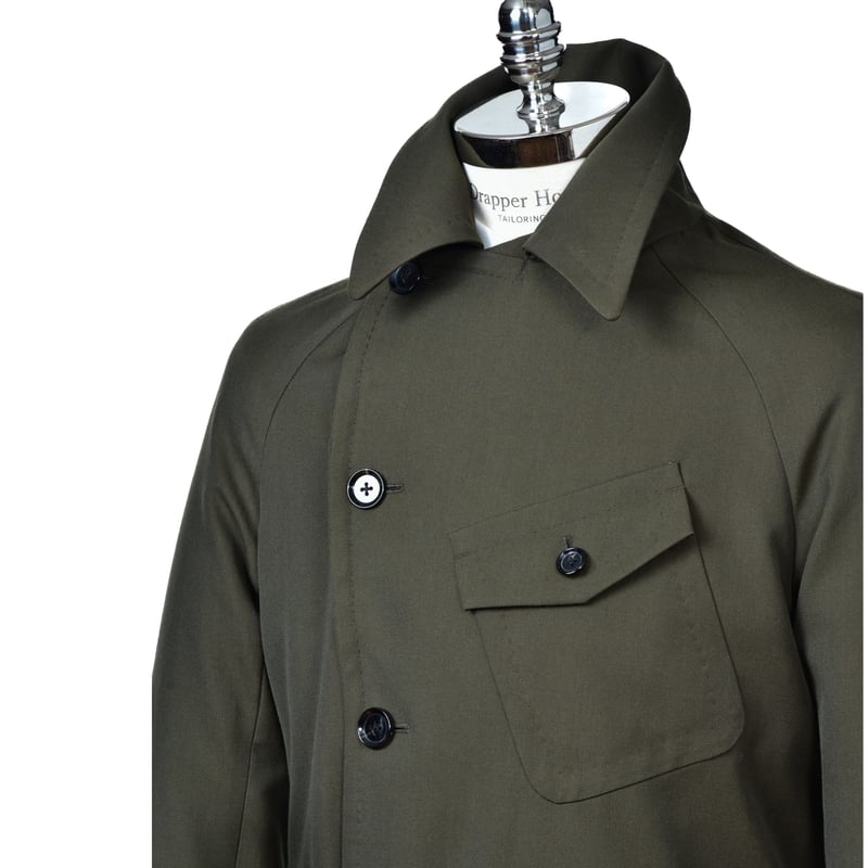 モーターサイクルコート【オリーブ】ウール×コットン | Drapper Hope