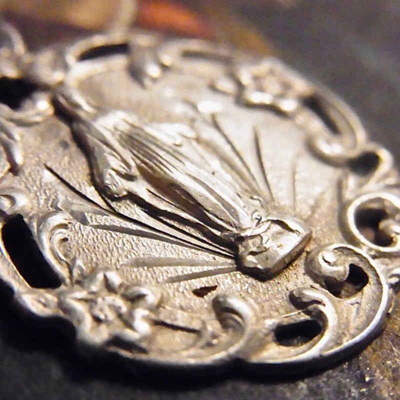 フランス アンティーク 無原罪の御宿り 不思議のメダイ シルバー800