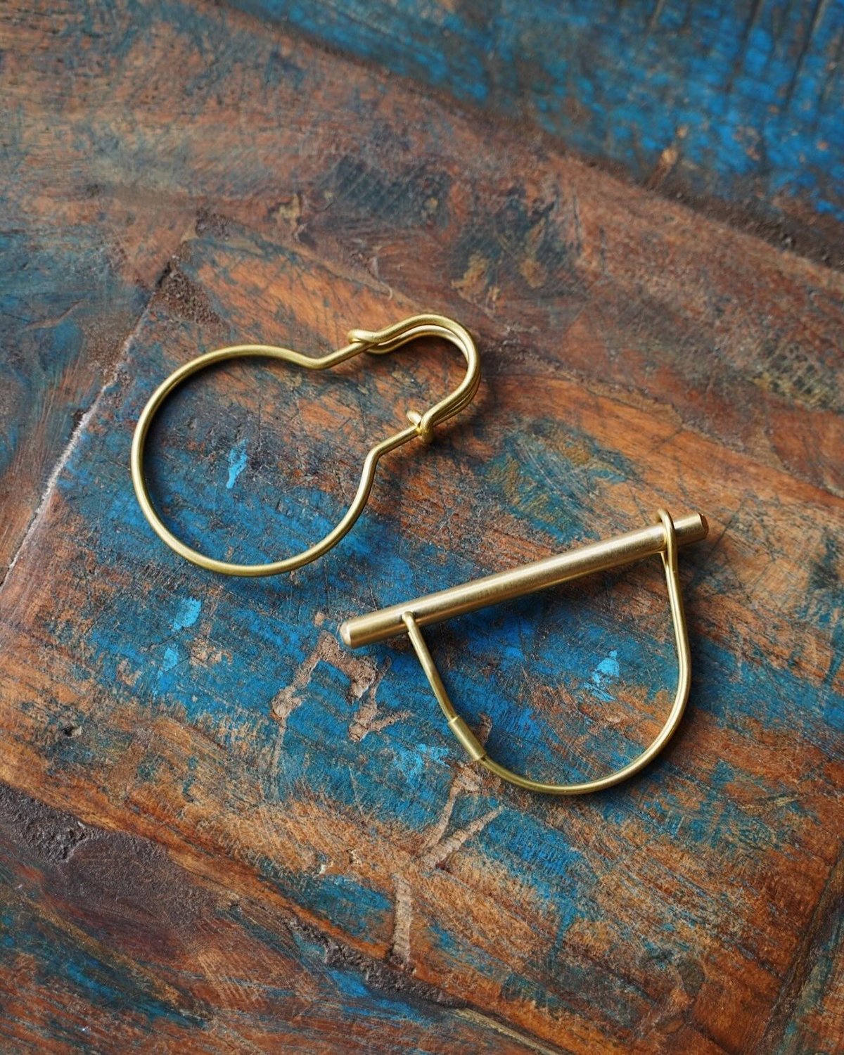 安全ピン型】BRASS PARTS KEY RING HOLDER - 真鍮キーリング |