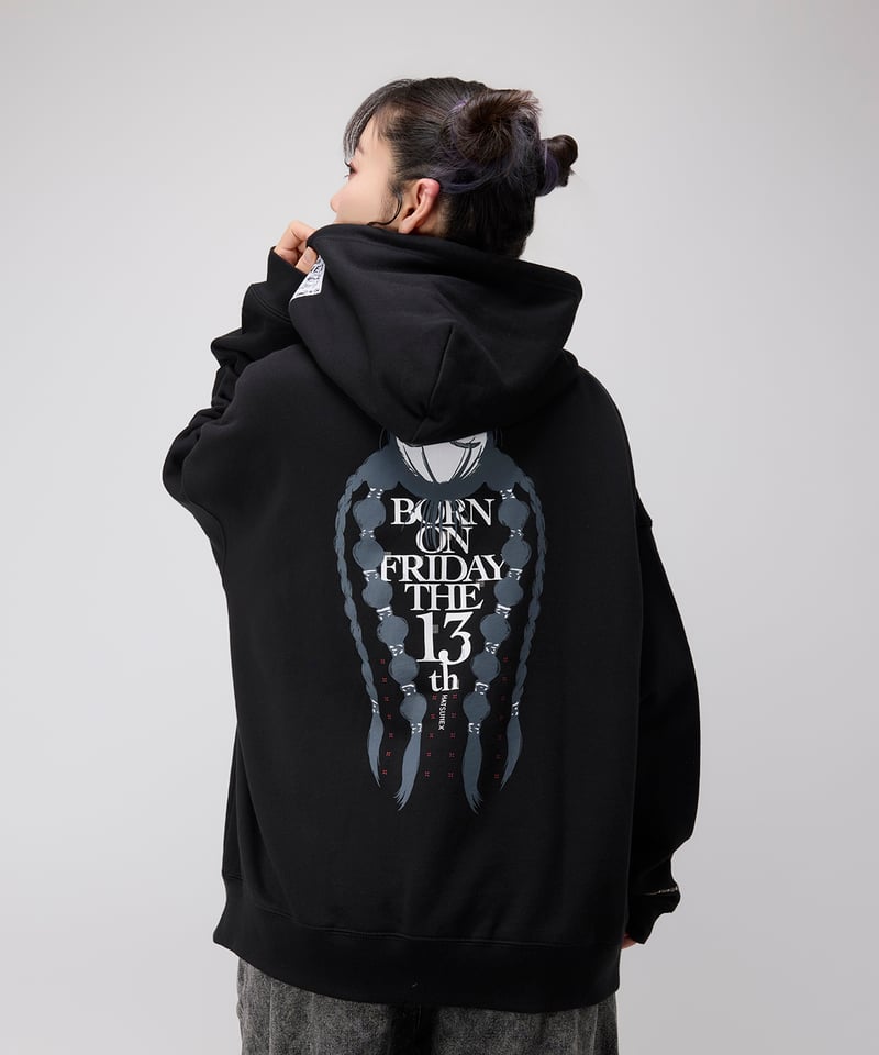 Hatsunex “MITERU” Zip upパーカー（モノクロブラック） | HATSUN