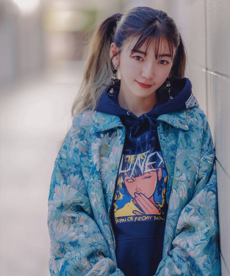 ヴィンテージ風ゴブラン織りビッグシルエットブルゾン（BLUE