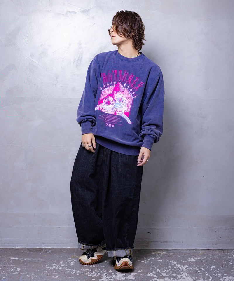 LOVERS” ヴィンテージサイドリブスウェット（オールドパープル