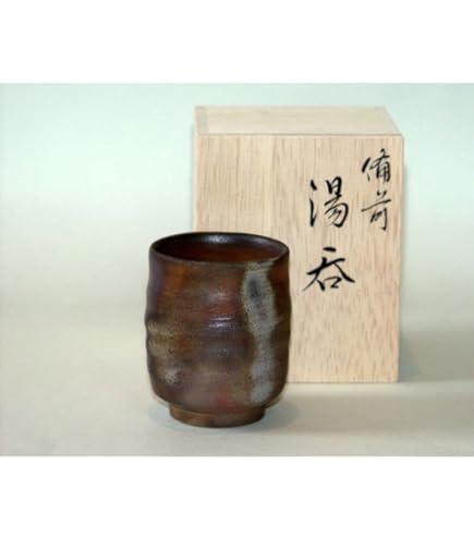 Amazon | 陶芸 備前焼 竹谷浩二作 緋襷 刻文湯呑 | ノーブランド品