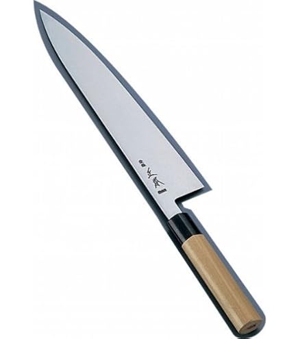 Amazon｜正本総本店 牛刀(両刃) 24㎝ 刀身:スウェ-デン鋼、柄:水牛角朴