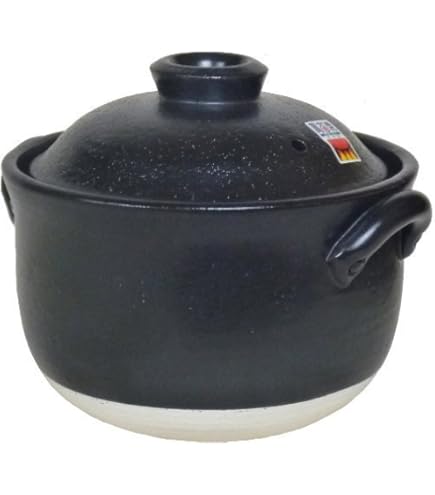 Amazon｜萬古焼 大黒ごはん鍋 黒釉手造りごはん鍋 4合炊き 日本製