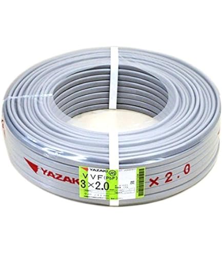 Amazon | 矢崎 VVFケーブル(2.0mm×2C) 灰 100m | 多芯ケーブル | 産業