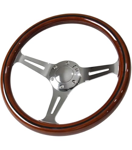 Amazon | ウッド ステアリング 38Φ 15インチ 6穴 ハンドル レトロ