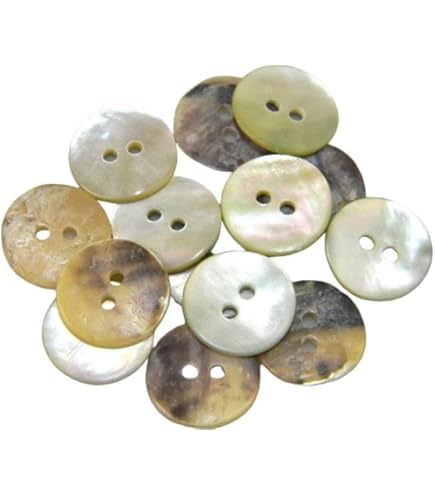Amazon | ECYC Ltd 20個 2穴マザーオブパールボタン、天然シェルボタン