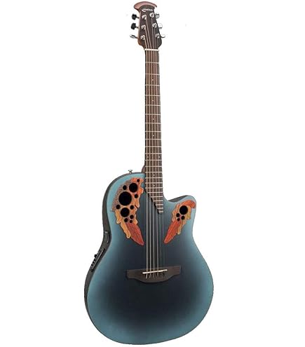 Amazon | Ovation オベーション CE44P-8TQ エレアコ, Trans Blue Quilt