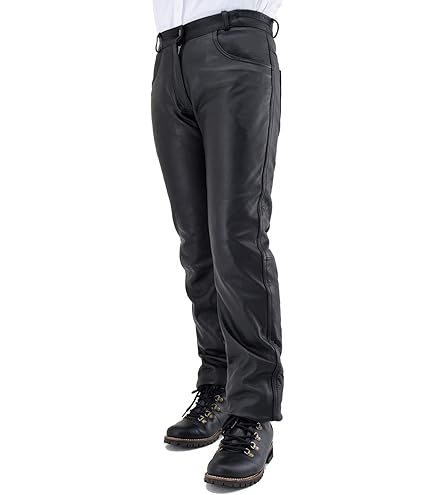 Amazon | 南海部品 NANKAI（ナンカイ） レザーパンツ ブラック/レッド