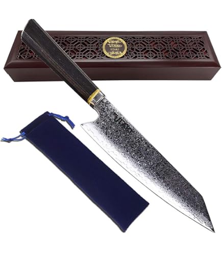 Amazon | ウルトラ鏡面ステン本焼V金10号鏡面 牛刀 245mm 黒檀八角柄