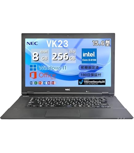 Amazon.co.jp: 【整備済み品】 NEC ノートパソコン VK23 15.6型 第6