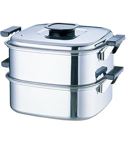 Amazon｜神子島製作所 PE 18-8 業務用 角蒸器 2段 33cm (蓋×1・中子×2