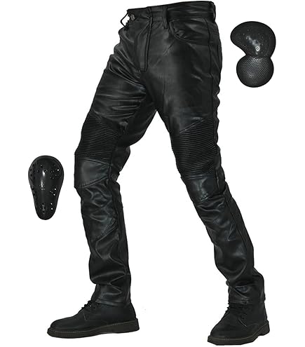 Amazon | 南海部品 NANKAI（ナンカイ） レザーパンツ ブラック/レッド