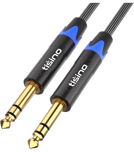 Amazon | Tisino 1/4インチTRSケーブル、クォーターインチ1/4TRSから