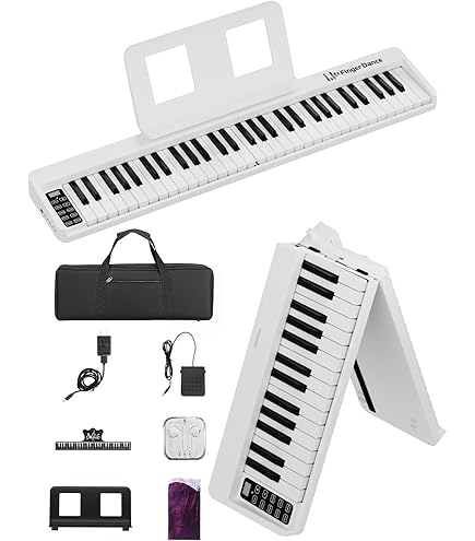 Amazon | 電子ピアノ 折りたたみ 電子キーボード 61鍵盤 キーボード