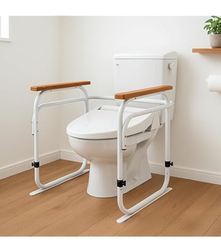 Amazon.co.jp: ビーワーススタイル 工事不要 トイレ手すり ブラウン