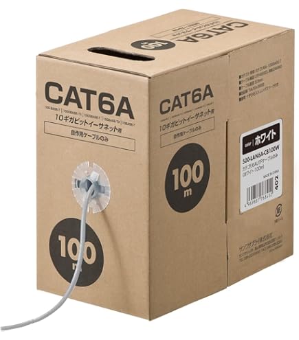 Amazon.co.jp: TSUNET-10GE AWG23-4P CAT6A LAN Cable (200 m Roll