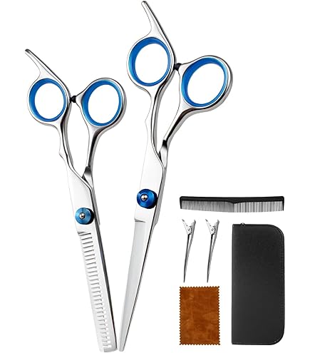 Amazon | すきばさみ ヘアカットシザー セニング セット (溝なしカーブ