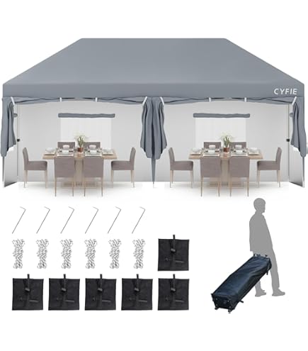 Amazon.co.jp: CYFIE タープテント 6m ワンタッチタープ 網戸付き 3