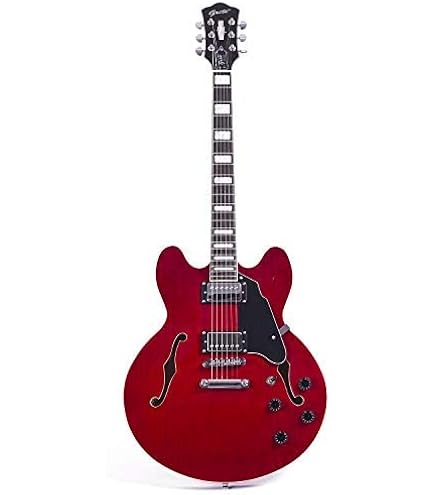 Amazon | GROTE Jazz Electric Guitar Semi-Hollow Body Chrome