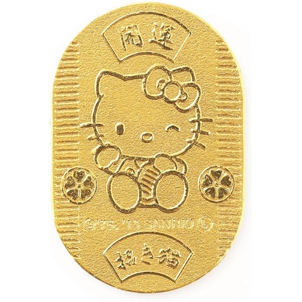 Amazon.co.jp: [ハローキティ] Hello Kitty 純金小判 24金小判 3g 開運