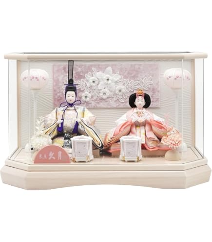 Amazon | 人形の久月 おひなさま 親王飾り ケース入り ナチュラル系