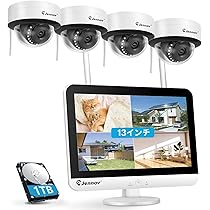 Amazon.co.jp: Jennov 防犯カメラ 屋外 モニター付き AI人体検知機能