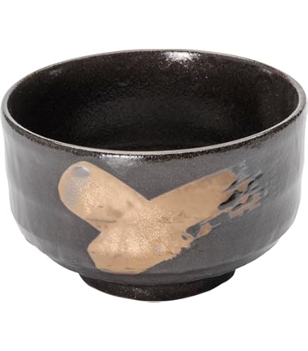 Amazon.co.jp: 楽焼窯元・七世 川崎和楽作黒楽茶碗 茶道具 共箱 栞