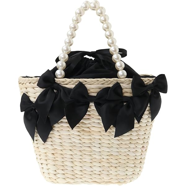 Amazon | [メゾン ド フルール] ﾊﾝﾄﾞﾊﾞｯｸﾞ EC限定パールハンドルリボン