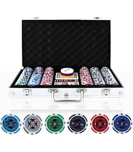 Amazon | BJマット付きカジノセット カジノチップ300枚 数字入り