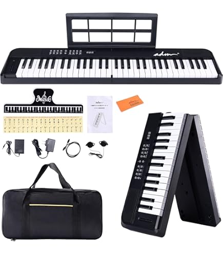 Amazon | Yumcute 電子ピアノ 88鍵盤 折りたたみ スタンド付 2つ折り