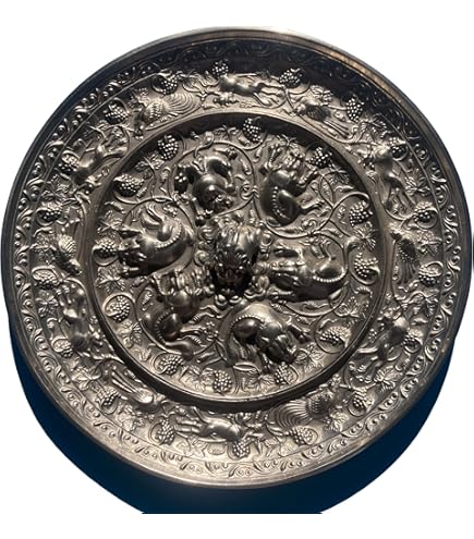 Amazon.co.jp: 唐時代 海獣葡萄鏡復元6寸 白銅鏡 青銅器 神鏡 飛鳥時代