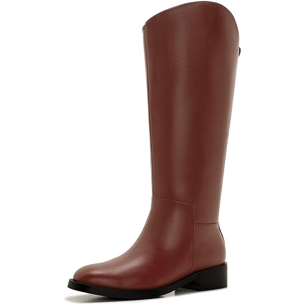 Amazon.com | CELLENZ Womens Knee High Boots: Square Toe Low Heel