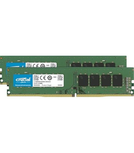 Crucial 32GB Kit (16GBx2), 288-pin DIMM, DDR4 PC4-19200, at Amazon.com