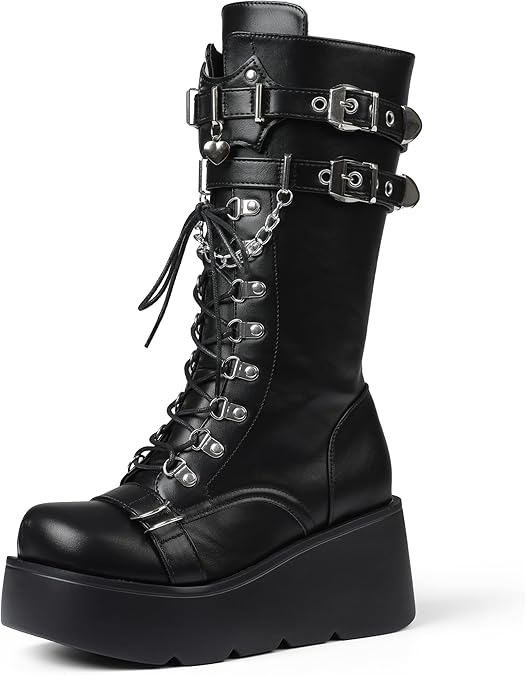 Amazon.com | GURURU Original Y2K Goth Platform Boots - Punk Chunky