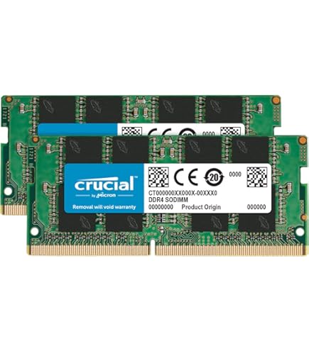 Crucial 32GB Kit (16GBx2), 260-pin SODIMM, DDR4 PC4-21300, at