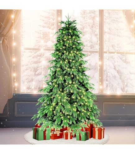Amazon.com: 7FT Prelit Christmas Tree, Pre Lit Artificial