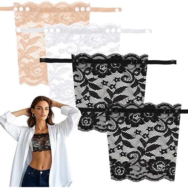 6 Pcs Lady Lace Clip-on Mock Camisole Bra Insert Overlay Modesty