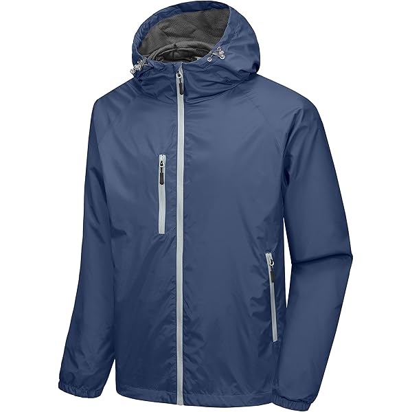 First Class 100% Nylon Windbreaker with Securtiy I.D. (Navy Blue