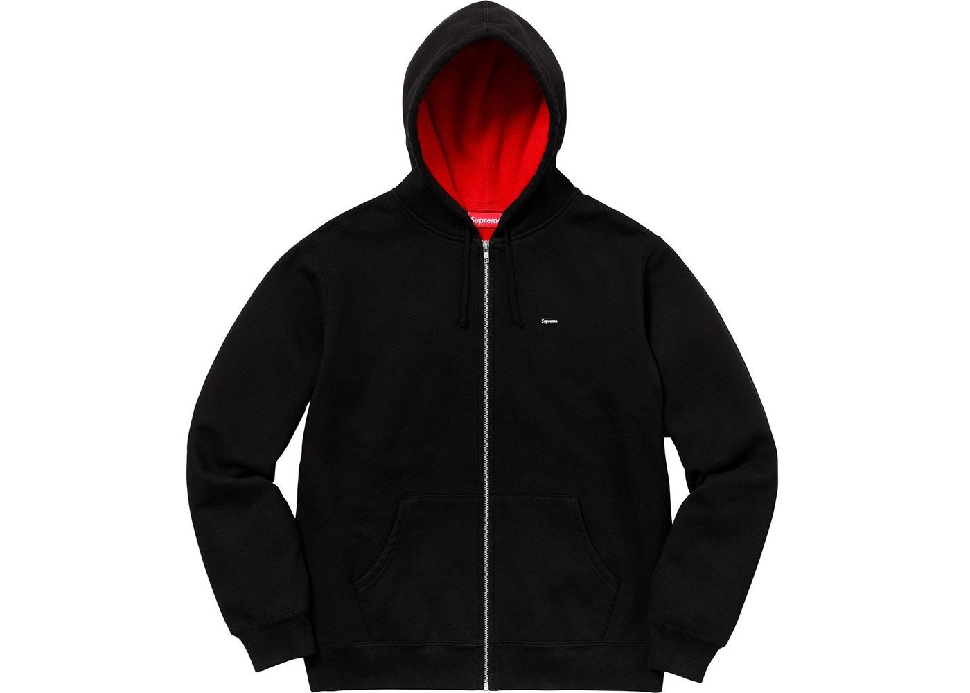 Supreme Contrast Zip Up Hooded Sweatshirt Black Spring/Summer 2018