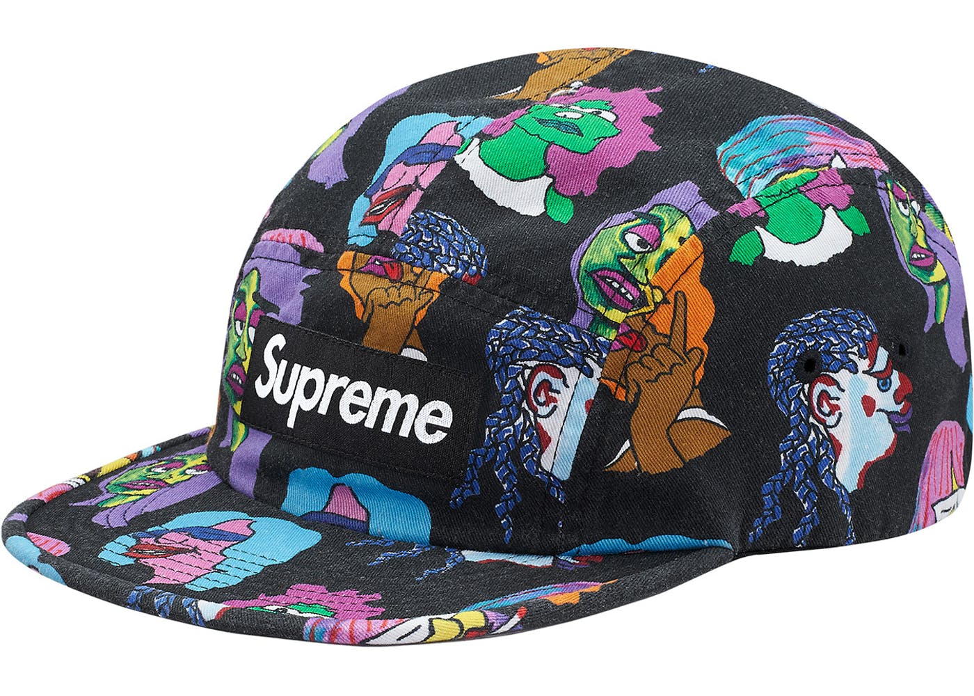 Supreme Gonz Heads Camp Cap Black Fall/Winter 2017