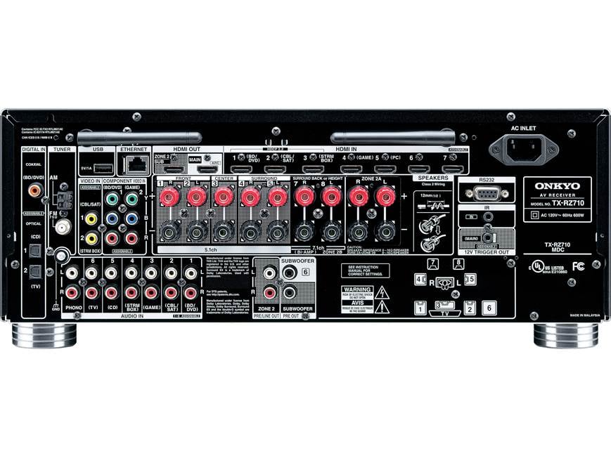 Onkyo TX-RZ710 7.2-channel home theater receiver with Wi-Fi