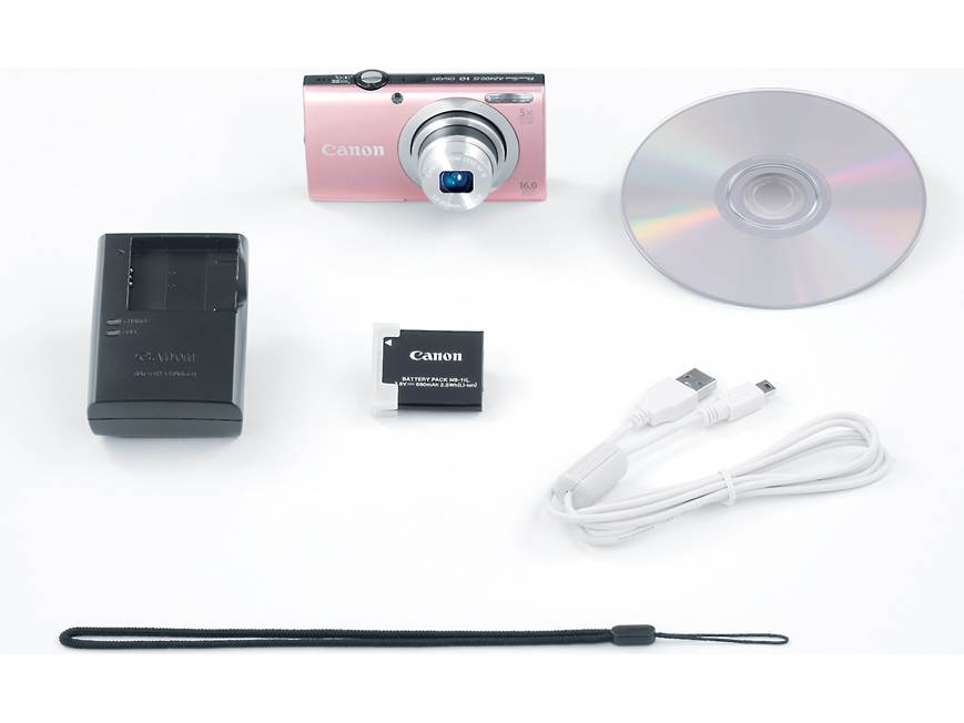 Canon PowerShot A2400 IS (Pink) 16-megapixel digital camera with