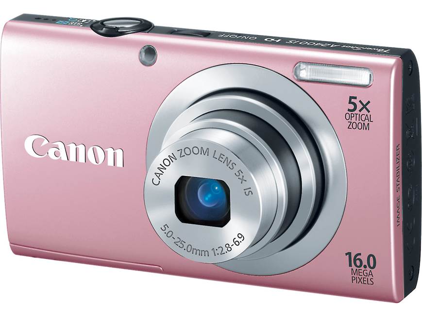 Canon PowerShot A2400 IS (Pink) 16-megapixel digital camera with